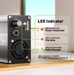 NOEIFEVO 24V 6A Lithium LiFePO4 batterilader, ladespenning 29,2V, med vifte, aluminiumshus, LCD-skjerm 