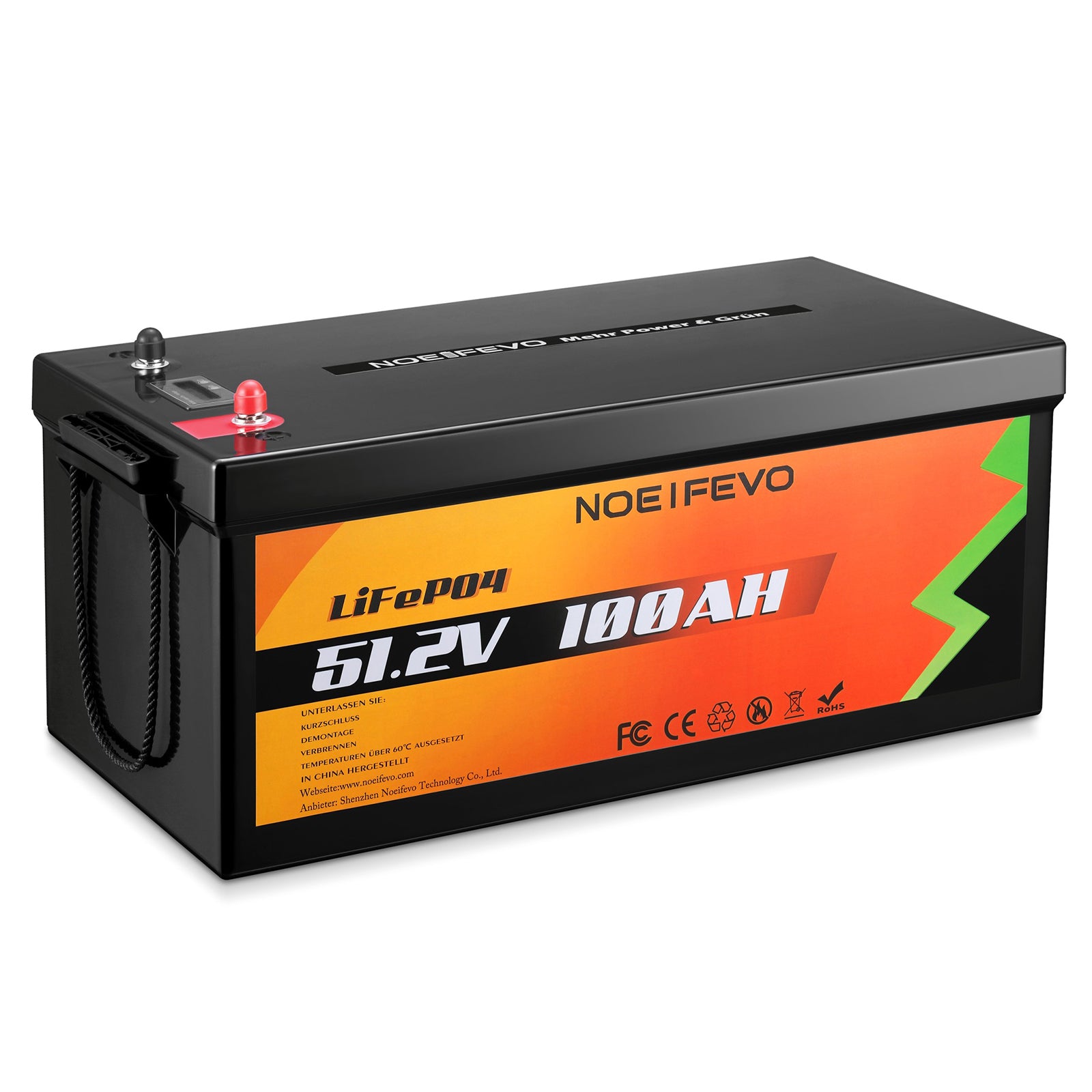 NOEIFEVO D48100 51,2V 100AH ​​litiumjernfosfatbatteri LiFePO4 med 100A BMS